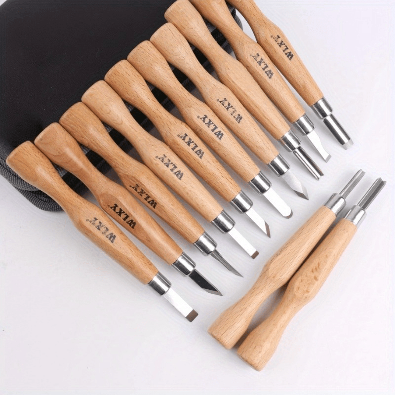 Woodworking Knives - Ensemble de 12 ciseaux et couteaux